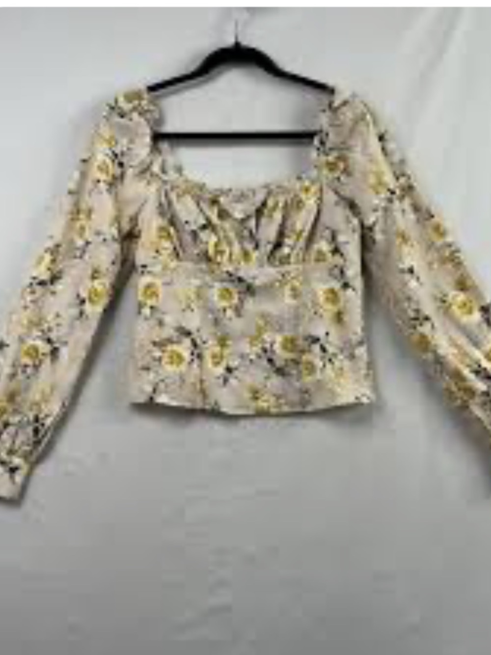ROW A Floral Puff Sleeve Top - Yellow Floral